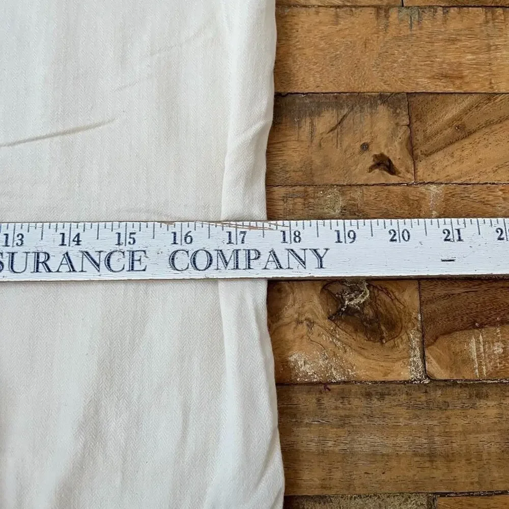 Crate & Barrel Lindstrom Ivory Textured Linen Cotton Pillow Sham King 20” X 36”